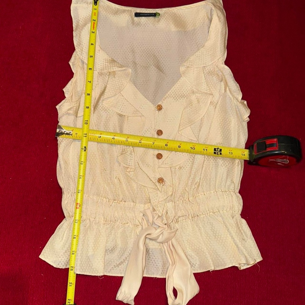 Stylish Cream Ruffle Blouse - Picture 6 of 7